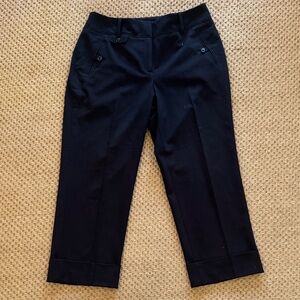CLASSIC Ann Taylor Black Curvy Fit Cropped Trousers